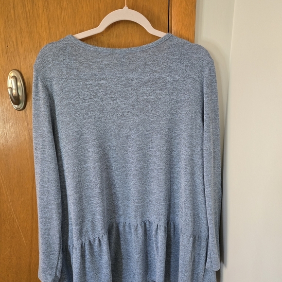 Massin Heather Blue Peplum Tunic - Picture 3 of 4